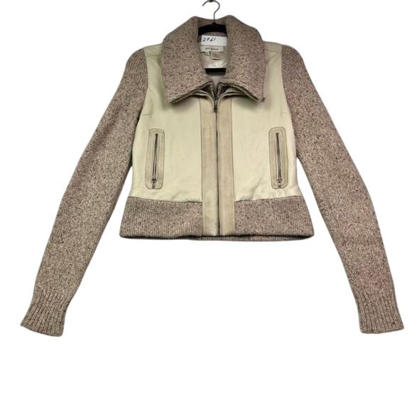 Alex Gaines Jacket Women's Small Leather Suede Cashmere Full Zip - Picture 1 of 13